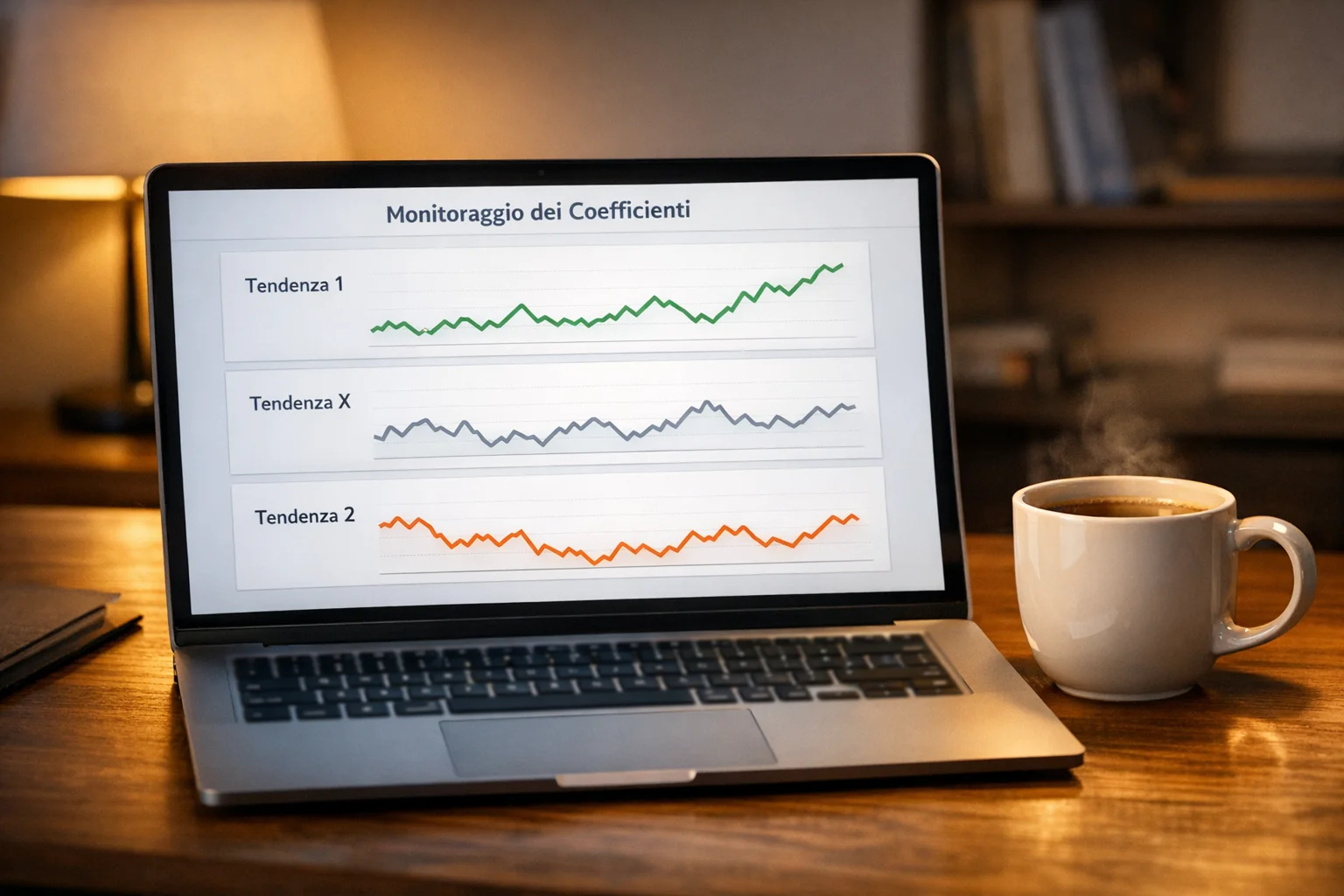 Schermata di monitoraggio quote su laptop