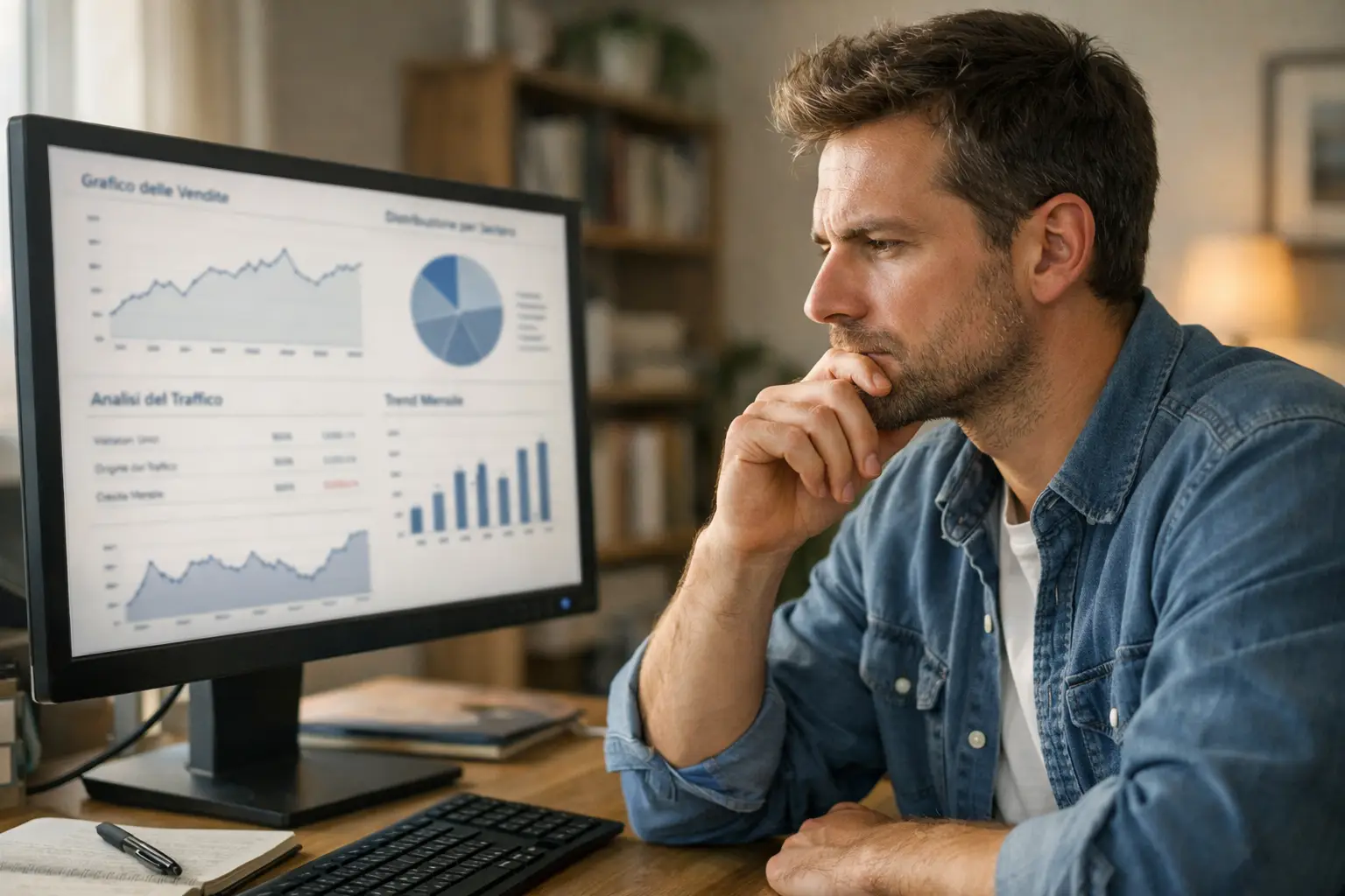 Persona pensierosa che valuta opzioni di scommessa