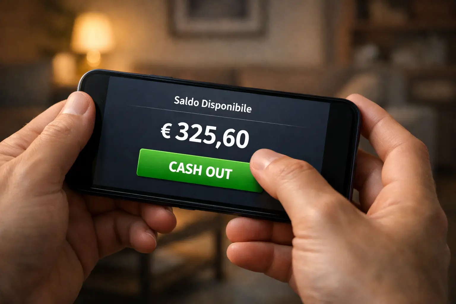 Decisione di cash out su dispositivo mobile